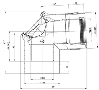 comfort(ATEC) Abgas-Kontrollbogen 87 Grad, DN80/125, mit Messöffnung – Bild 2