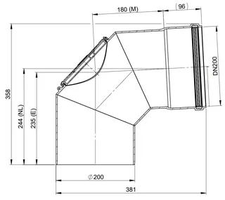 comfort (ATEC) Abgas-Kontrollbogen 87 Grad, DN200 – Bild 2