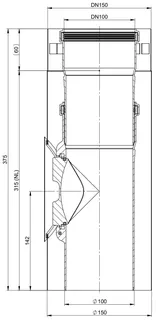 comfort(ATEC) IP Abgas-Kontrollrohr DN100/150, Edelstahl blank – Bild 2