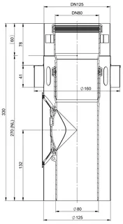 comfort(ATEC) WP Abgas-Kontrollrohr,m. Zuluftan.DN80/125,275mm,weiß beschicht. – Bild 2