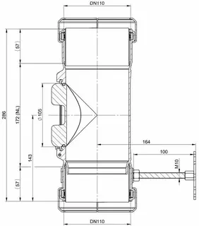 comfort (ATEC) Abgas-Kontrollrohr DN110, für Flexrohr – Bild 2