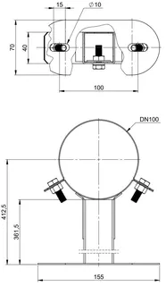 comfort(ATEC)WP Wandabstandh.50-360 mm DN60/100, Edelstahl weiß beschichtet – Bild 2