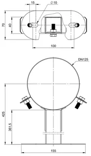 comfort(ATEC)WP Wandabstandh.50-360 mm DN80/125, Edelstahl weiß beschichtet – Bild 2