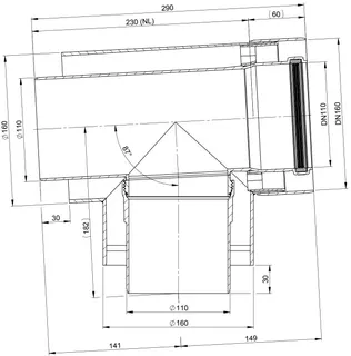 comfort (ATEC) Abgas T-Stück,f.Kaskade DN110/160 (Außenschale PP) – Bild 2