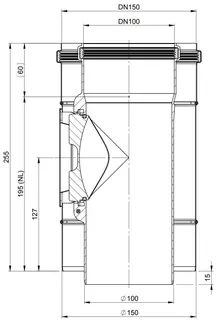 comfort (ATEC) Abgas-Kontrollrohr, konzentrisch DN100/150 – Bild 2