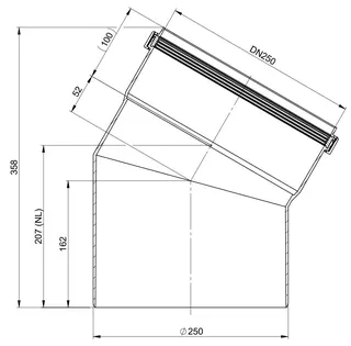 comfort (ATEC) Abgas-Bogen 30 Grad, DN250 – Bild 2