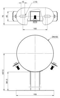 comfort (ATEC) IP Wandabstandhalter 50-360mm DN100/150, Edelstahl blank – Bild 2