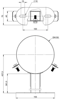 comfort(ATEC)WP Wandabstandh.50-360 mm DN100/150, Edelstahl weiß beschichtet – Bild 2
