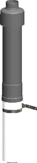 ATEC PC Dachhochführung 650 mm DN80/125, schwarz