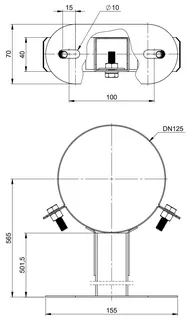 comfort(ATEC)WP Wandabstandh.50-500 mm DN80/125, Edelstahl weiß beschichtet – Bild 2