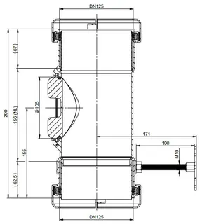 comfort (ATEC) Abgas-Kontrollrohr DN125, für Flexrohr – Bild 2