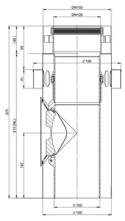 comfort (ATEC) IP Abgas-Kontrollrohr mit Zuluftans.DN100/150, Edelstahl blank – Bild 2