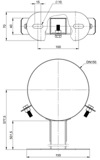 comfort(ATEC)WP Wandabstandh.50-500 mm DN100/150, Edelstahl weiß beschichtet – Bild 2