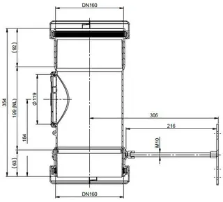 comfort (ATEC) Abgas-Kontrollrohr DN160, für Flexrohr – Bild 2
