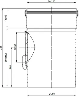 comfort (ATEC) Abgas-Kontrollrohr DN250, 420mm – Bild 2