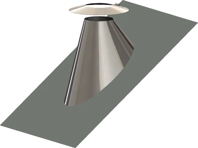 comfort (ATEC) Dachdurchführung DN100/150, 33-45 Grad, Edelstahl blank