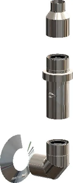 comfort(ATEC) IP Basis-Set, Außenwand DN100/150, Edelstahl blank