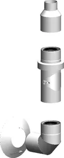 comfort(ATEC) WP Basis-Set, Außenwand DN60/100, Edelstahl weiß beschichtet