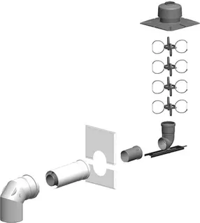comfort (ATEC) Basis-Set Schacht Stahl weiß DN 80/125, inkl. Verbindungsleitung