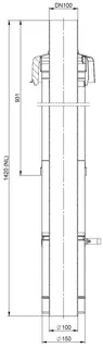 ATEC PC Dachhochführung 1100 mm DN100/150, ziegelrot – Bild 2