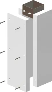 ATEC PC Schachtelement 1195 mm DN160, 310 x 310 mm, L90