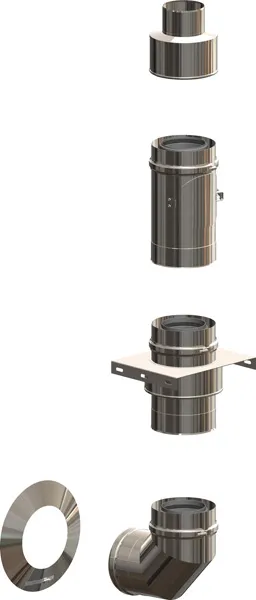 comfort(ATEC) IP Basis-Set, Außenwand DN 230/315, Edelstahl blank