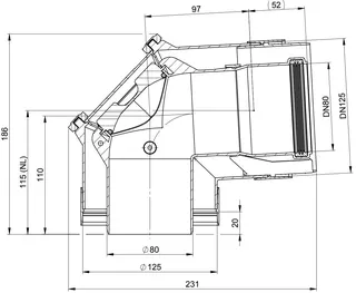 comfort-87Grad-Kontroll-Bogen mit seitl. Messöffn Zul/Abgas DN 80/125 Nr. 1871 – Bild 2