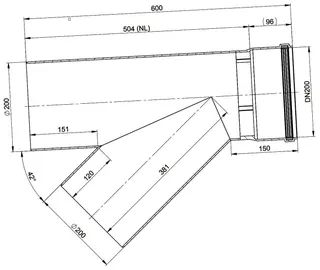 comfort-Abzweig D200/42Grad D200/DN200 Nr. 608322 – Bild 2