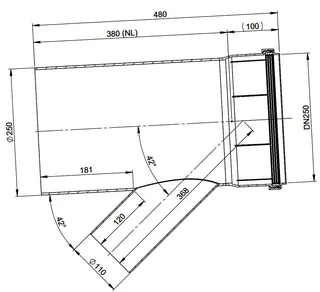 comfort-Abzweig D250/42Grad D110/DN250 Nr. 609321 – Bild 2
