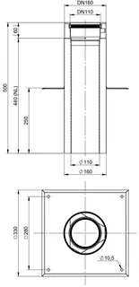 comfort-Aufsatzplatte 330x330 DN110/160 Nr. 703668 – Bild 2