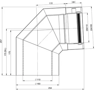 comfort-87Grad-Bogen DN110/160 Edelstahl blank Nr. 703716 – Bild 2