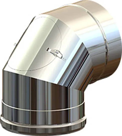 comfort-87Grad-Kontroll-Bogen DN125/190 Edelstahl blank Nr. 704701
