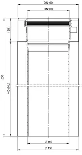 comfort-Rohrelement 440mm DN110/160 Edelstahl weiß Nr. 713718 – Bild 2