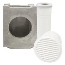 Skoberne Bypasselement, WDVS XXs 250 mm mit Lüftungsgitter Ø 125
