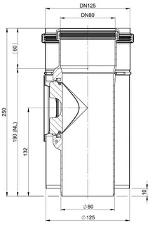 comfort (ATEC) Kontroll Rohr konzentr. DN 80/125, Nr. 1403 – Bild 2