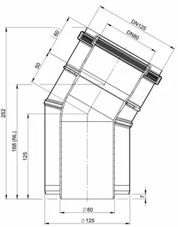 comfort (ATEC) Bogen 30 Grad konzentrisch DN 80/125 – Bild 2