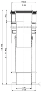 comfort (ATEC) Zuluftschiebmuffe mit Innenrohr kürzbar DN 80/125 – Bild 2