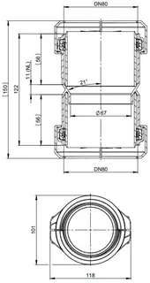 comfort (ATEC) Kupplung für flexible und starre Rohre DN 80 – Bild 2