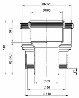comfort(ATEC) Übergang DN 80/125 D 63/ D 96 – Bild 2