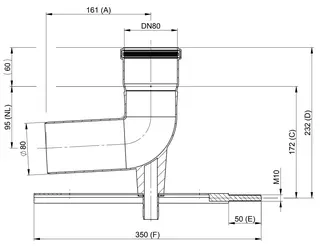 comfort (ATEC) Schachteinführung DN 80, mit Auflager – Bild 2