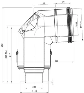 comfort(ATEC) Kontrollbogen 87 Grad DN 80/125 - D 70/ D 110, Nr. 1205 – Bild 2