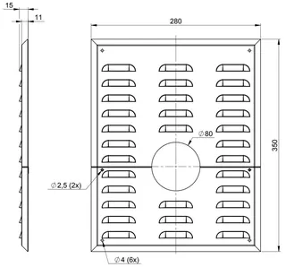 comfort (ATEC) Wandblende mit mit Hinterlüoftung DN 80 – Bild 2
