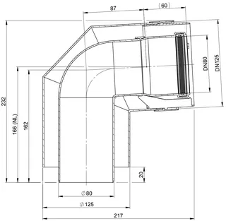 comfort (ATEC) 87' Bogen konzentrisch DN 80/125, Nr. 1516 (Außenschale PP) – Bild 2