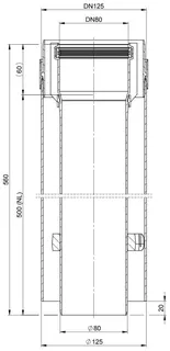 comfort(ATEC) Abgas-Rohr konzentrisch DN 80/125 500mm (Außenschale PP) – Bild 2