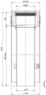 comfort (ATEC)Rohr konzentrisch,kürzbar DN 80/125 955mm,Nr.1519(Außenschale PP) – Bild 2
