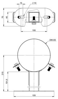 comfort(ATEC) Wandabstandhalter 50-150mm DN80/125 Edelstahl blank kürzbar – Bild 2