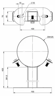 comfort(ATEC)Wandabstandhalter 50-360mm DN80/125,Edelstahl blank, kürzbar – Bild 2