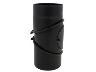 Rauchrohr Bogen 3tlg schwarz 250mm m.Tür 0-90 Grad verstellbar Steckverb.lackiert