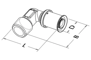 Roth Übergangswinkel mit Außengewinde 25mm x 1"AG – Bild 3
