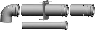 Wolf Anschluss-Set B33 DN60/100 Abgas- leitung im Schacht,raumluftabh., 2651992